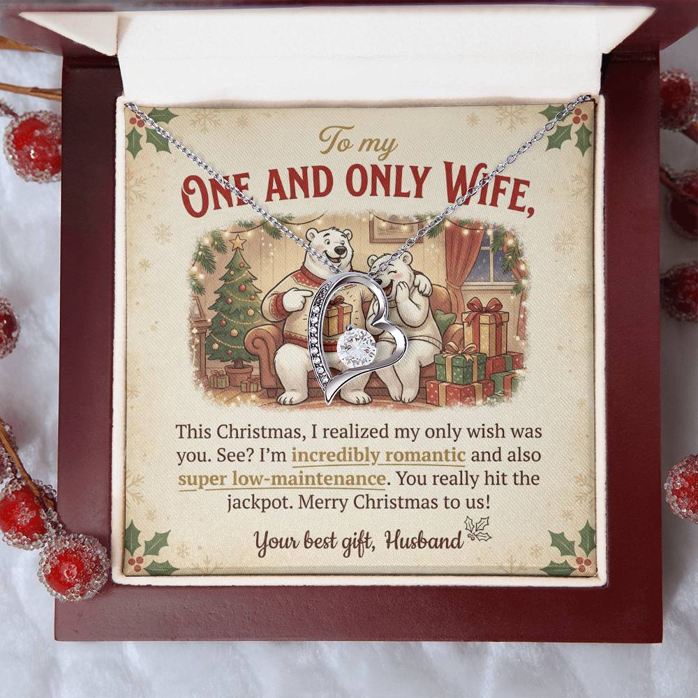 To My One and Only Wife Necklace From Husband, Funny Christmas Gift for Her, Romantic Wife Present, Love Knot Necklace-LKN15984