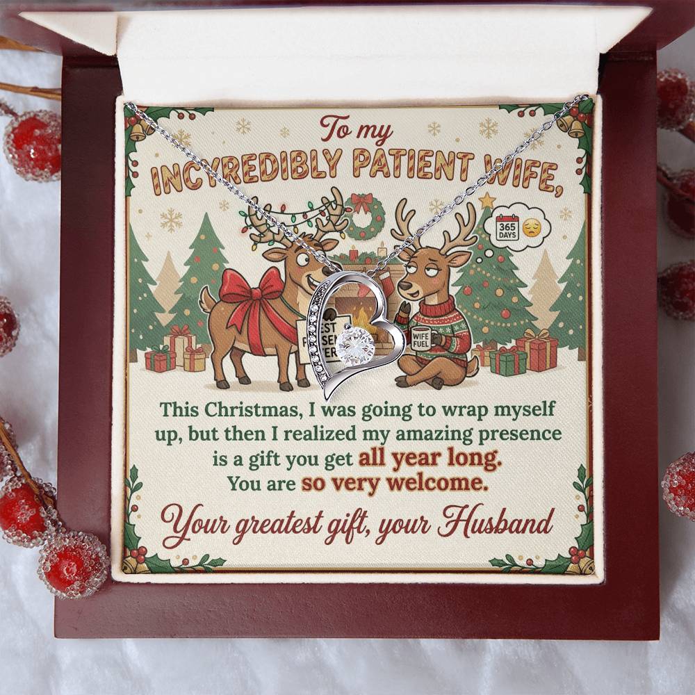 To My Wife Necklace From Husband, Funny Christmas Gift, Humorous Xmas Present for Her, Love Knot Necklace-LKN57871