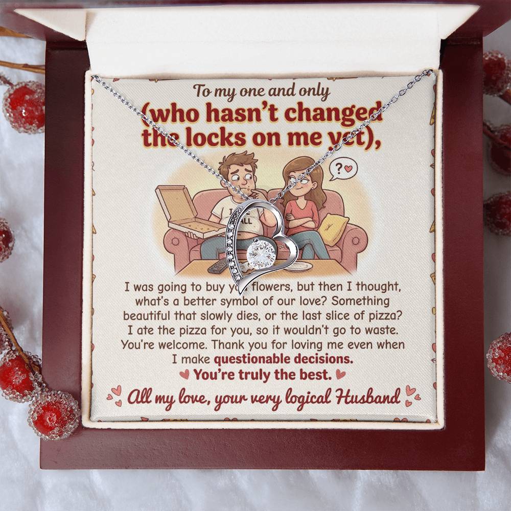 To My Wife Necklace From Husband, Funny Anniversary Gift For Her, Romantic Birthday Present, Thank You For Loving Me - Love Knot Necklace-LKN91999