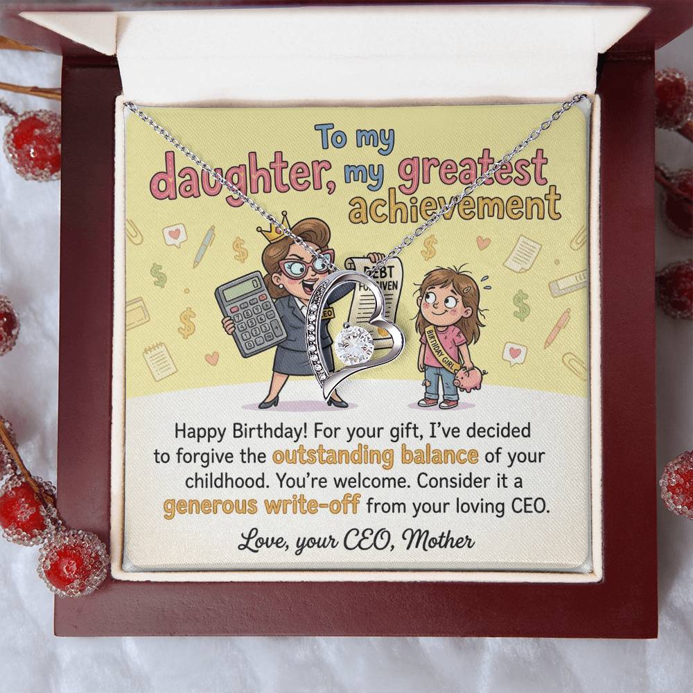 To My Daughter Necklace From Mother, Funny Happy Birthday Gift, CEO Mom Gift For Her - Love Knot Necklace-LKN28995