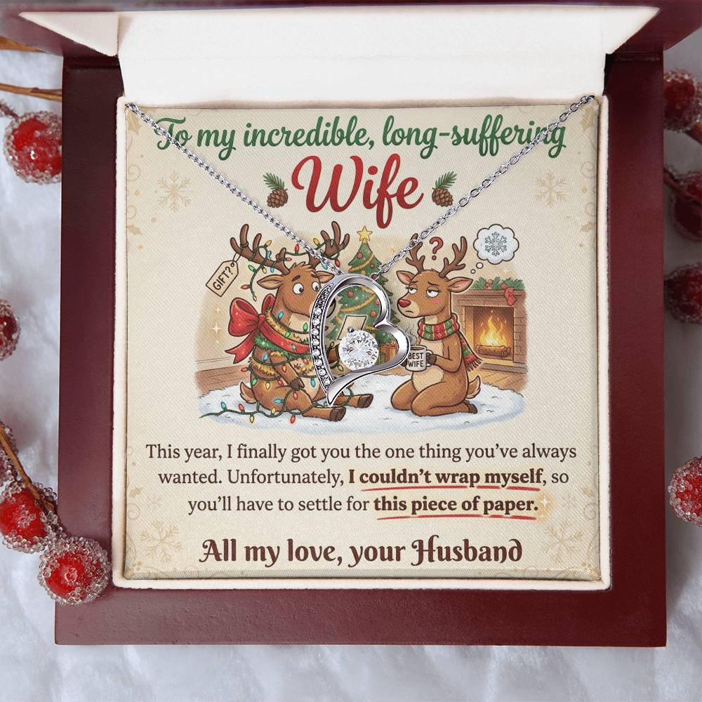 To My Wife Necklace From Husband, Funny Christmas Gift For Her, Romantic Anniversary Present, Love Knot Necklace-LKN58630