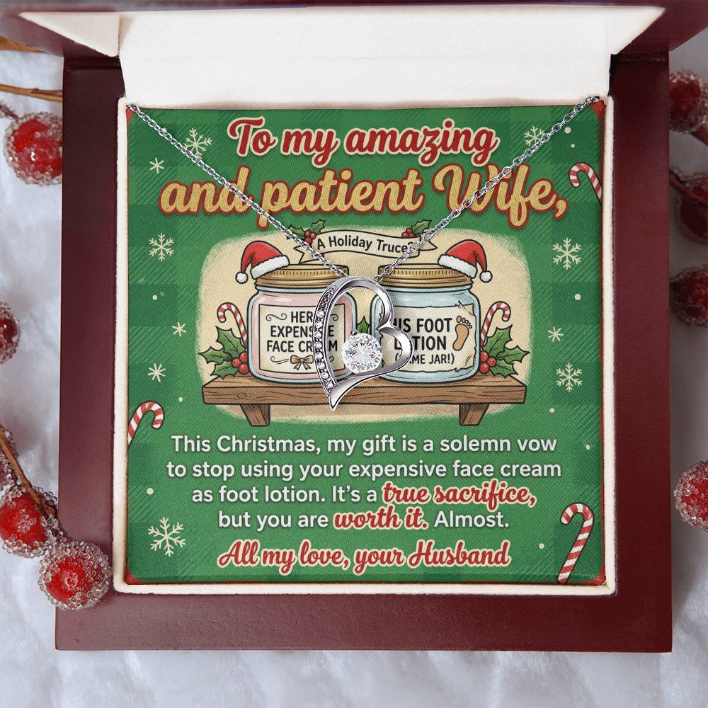 To My Wife Necklace From Husband, Funny Christmas Gift, Holiday Present for Her, Love Knot Necklace-LKN12201