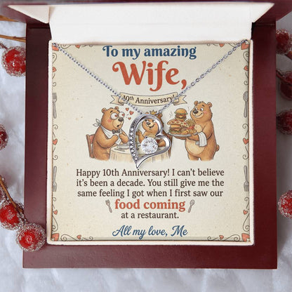To My Wife Necklace From Husband, Happy 10th Anniversary Gift, Funny Gift For Her - Love Knot Necklace-LKN14367
