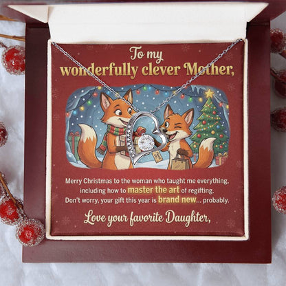 To My Mother Necklace From Daughter, Funny Christmas Gift for Mom, Holiday Gift for Mother, Love Knot Necklace-LKN49125