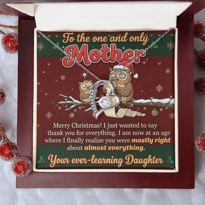 To My Mother Necklace From Daughter, Funny Christmas Gift, Holiday Present For Mom - Love Knot Necklace-LKN64879