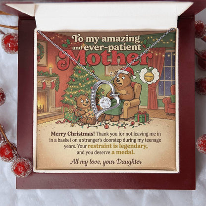 To My Mother Necklace From Daughter, Funny Christmas Gift For Mom, Mom Birthday Gift Idea - Love Knot Necklace-LKN21893