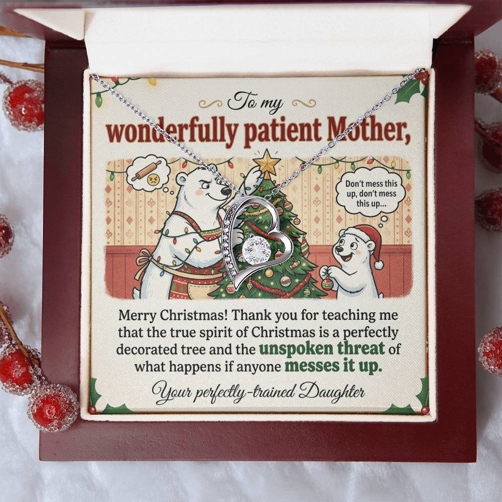 To My Mother Necklace From Daughter, Funny Christmas Gift, Merry Christmas Gift for Mom - Love Knot Necklace-LKN78059