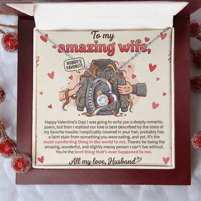 To My Wife Necklace From Husband, Funny Valentine's Day Gift, Romantic Gift For Her, Love Knot Necklace-LKN31574