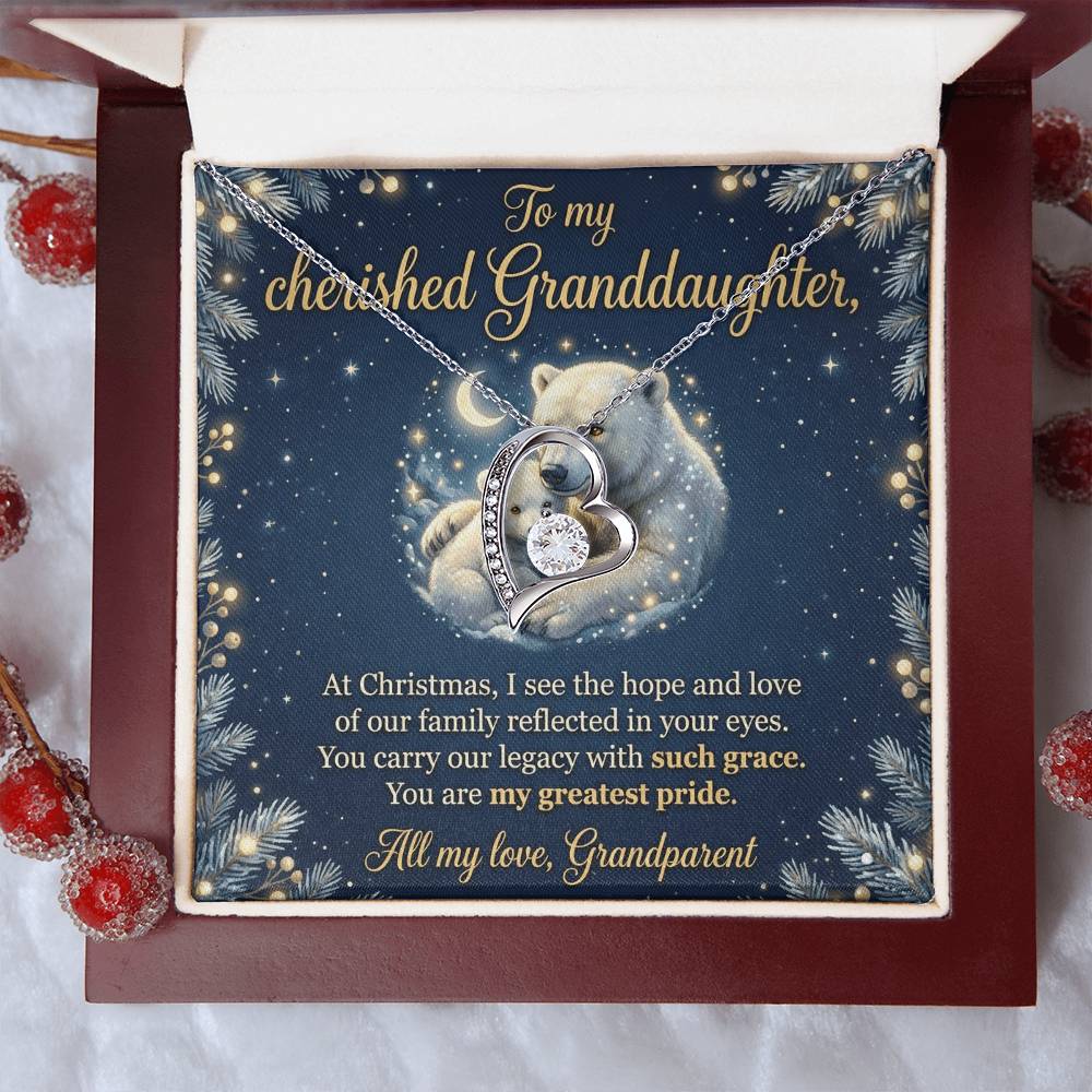 To My Granddaughter Necklace From Grandparent, Christmas Gift, Birthday Present For Her, My Greatest Pride Gift - Love Knot Necklace-LKN63044 (2)
