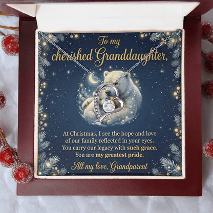 To My Granddaughter Necklace From Grandparent, Christmas Gift, Birthday Present For Her, My Greatest Pride Gift - Love Knot Necklace-LKN63044 (2)