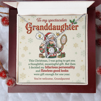 To My Granddaughter Necklace From Grandparent, Christmas Gift, Birthday Present For Her, My Greatest Pride Gift - Love Knot Necklace-LKN63044