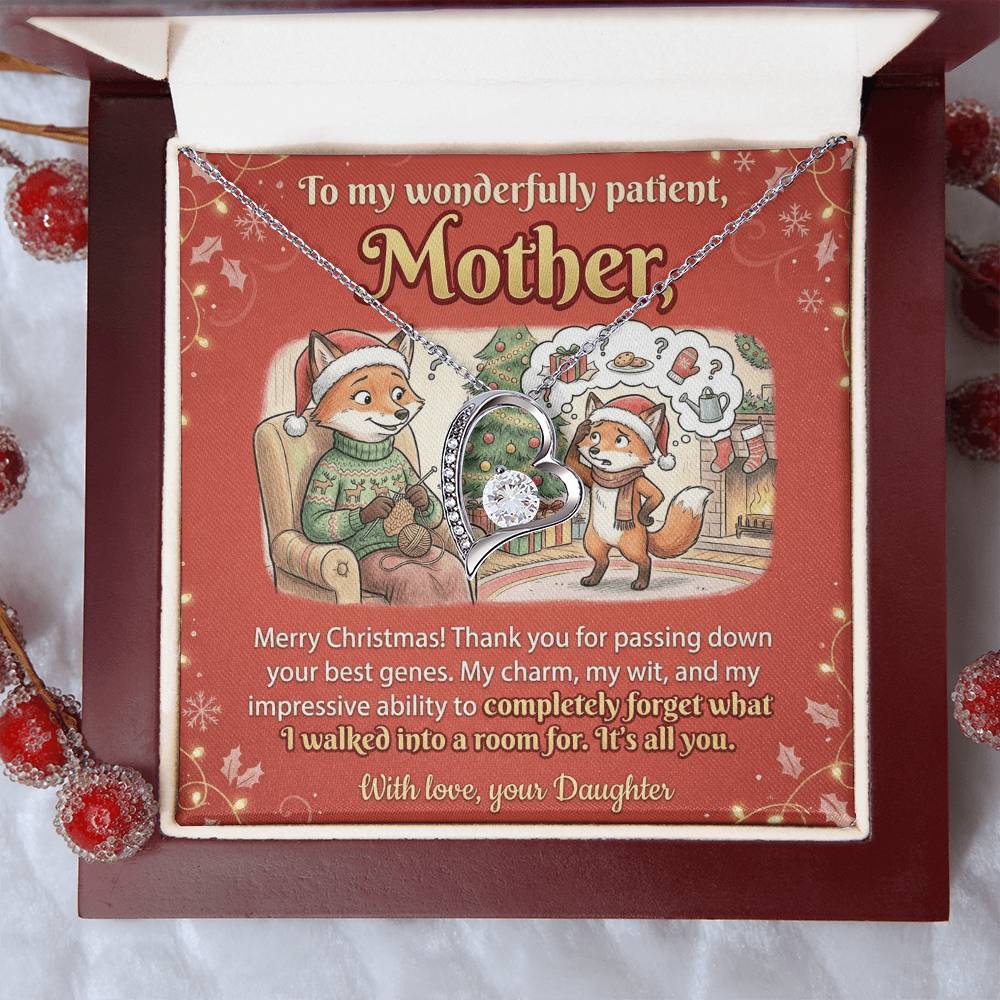 To My Mother Necklace From Daughter, Funny Christmas Gift for Mom, Xmas Present, Sentimental Gift from Daughter, Love Knot Necklace-LKN34947