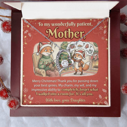 To My Mother Necklace From Daughter, Funny Christmas Gift for Mom, Xmas Present, Sentimental Gift from Daughter, Love Knot Necklace-LKN34947