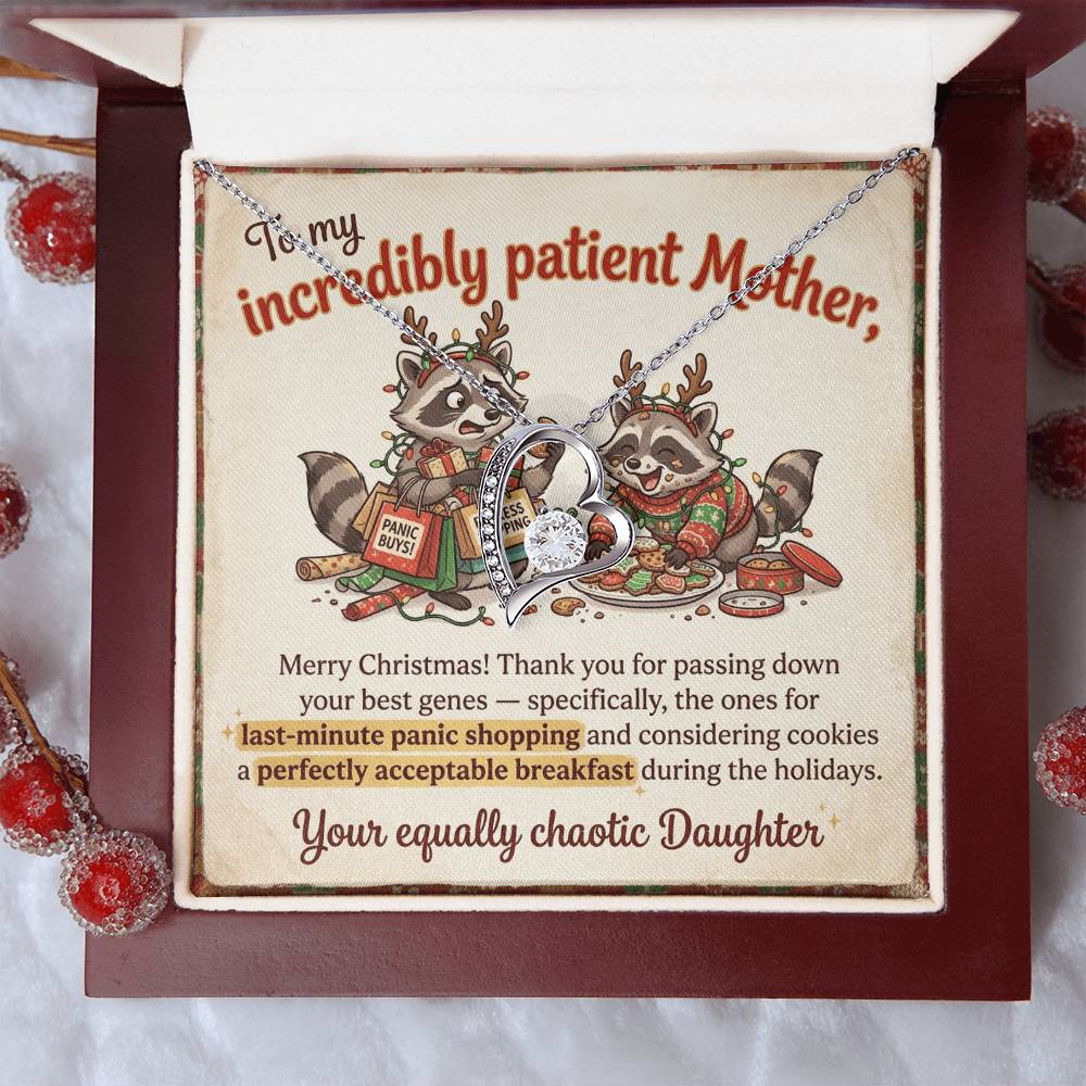 To My Mother Necklace From Daughter, Funny Christmas Gift, Holiday Gift for Mom - Love Knot Necklace-LKN87186