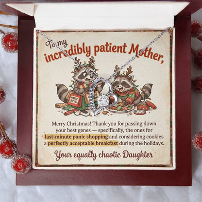 To My Mother Necklace From Daughter, Funny Christmas Gift, Holiday Gift for Mom - Love Knot Necklace-LKN87186