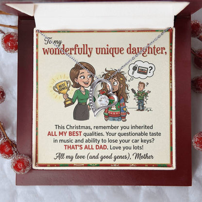 To My Daughter Necklace From Mother, Funny Christmas Gift, Birthday Gift For Daughter, Mother Daughter Gift - Love Knot Necklace-LKN73614