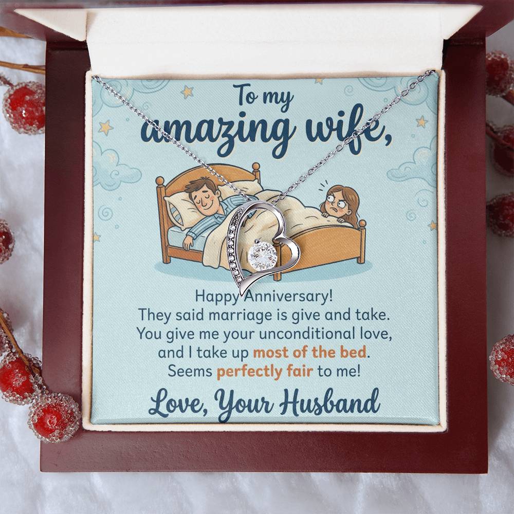 To My Wife Necklace From Your Husband, Funny Anniversary Gift for Her, Marriage Present - Love Knot Necklace-LKN15124