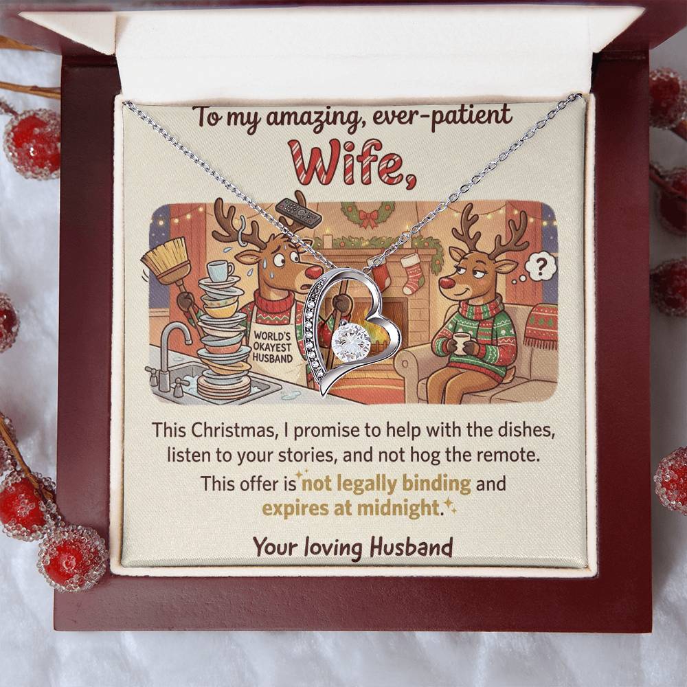 To My Wife Necklace From Husband, Funny Christmas Gift for Wife, Anniversary, Birthday Gift - Love Knot Necklace-LKN88569