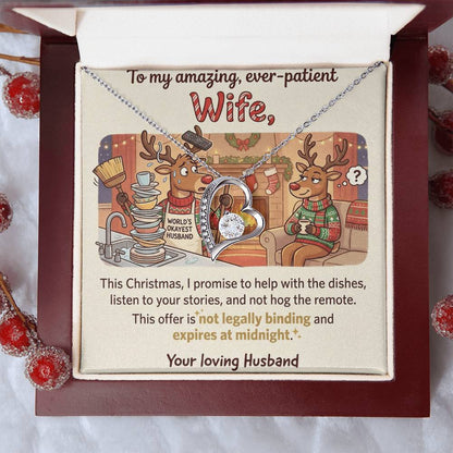 To My Wife Necklace From Husband, Funny Christmas Gift for Wife, Anniversary, Birthday Gift - Love Knot Necklace-LKN88569