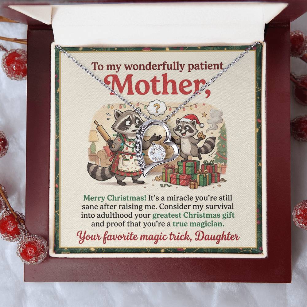 To My Mother Necklace From Daughter, Funny Christmas Gift For Mom, Holiday Gift, Merry Christmas - Love Knot Necklace-LKN18617