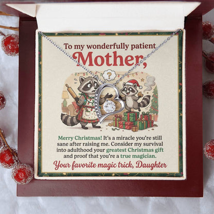 To My Mother Necklace From Daughter, Funny Christmas Gift For Mom, Holiday Gift, Merry Christmas - Love Knot Necklace-LKN18617