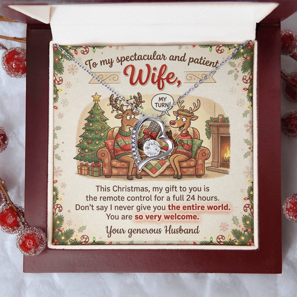 To My Wife Necklace From Husband, Funny Christmas Gift, Holiday Present For Her - Love Knot Necklace-LKN43976