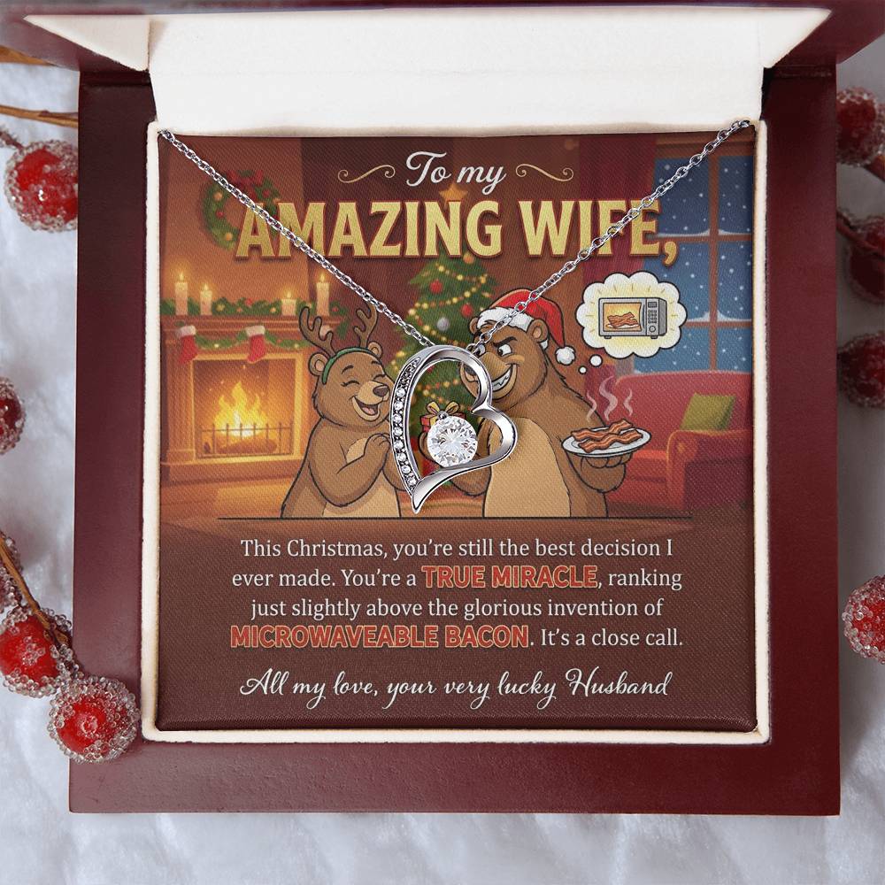 To My Wife Necklace From Husband, Funny Christmas Gift for Her, Holiday Gift, Love Knot Necklace-LKN25037