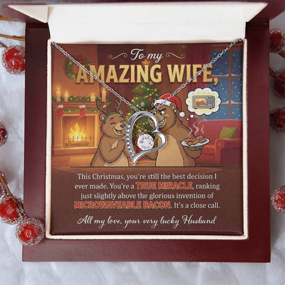 To My Wife Necklace From Husband, Funny Christmas Gift for Her, Holiday Gift, Love Knot Necklace-LKN25037