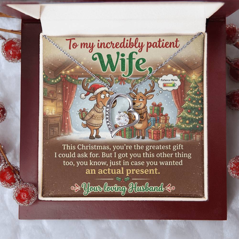 To My Incredibly Patient Wife Necklace From Husband, Funny Christmas Gift For Her, Love Knot Necklace-LKN54296