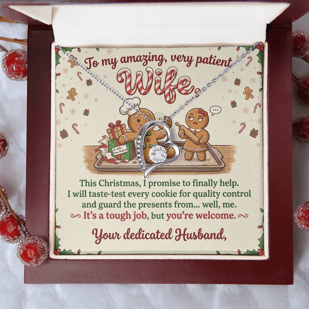 To My Wife Necklace From Husband, Funny Christmas Gift For Her, Holiday Xmas Present For Wife - Love Knot Necklace-LKN23024