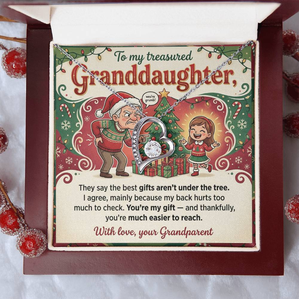 To My Granddaughter Necklace From Grandparent, Funny Christmas Gift, Xmas Present For Granddaughter, Granddaughter Jewelry - Love Knot Necklace-LKN75837