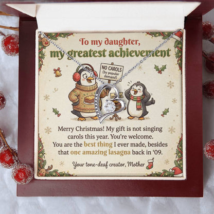 To My Daughter Necklace From Mother, Funny Christmas Gift, Best Thing I Ever Made, Xmas Present From Mom, Love Knot Necklace-LKN24923