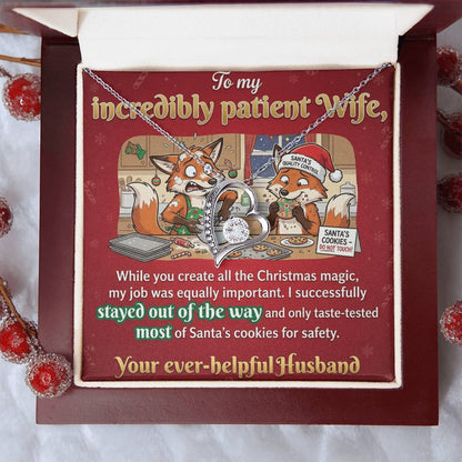 To My Wife Necklace From Husband, Funny Christmas Gift, Holiday Gift for Wife, Love Knot Necklace-LKN62322