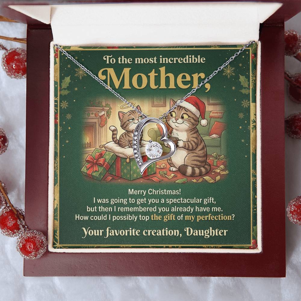 To My Mother Necklace From Daughter, Funny Christmas Gift For Mom, Holiday Present For Mother, Love Knot Necklace-LKN71723