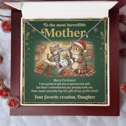 To My Mother Necklace From Daughter, Funny Christmas Gift For Mom, Holiday Present For Mother, Love Knot Necklace-LKN71723