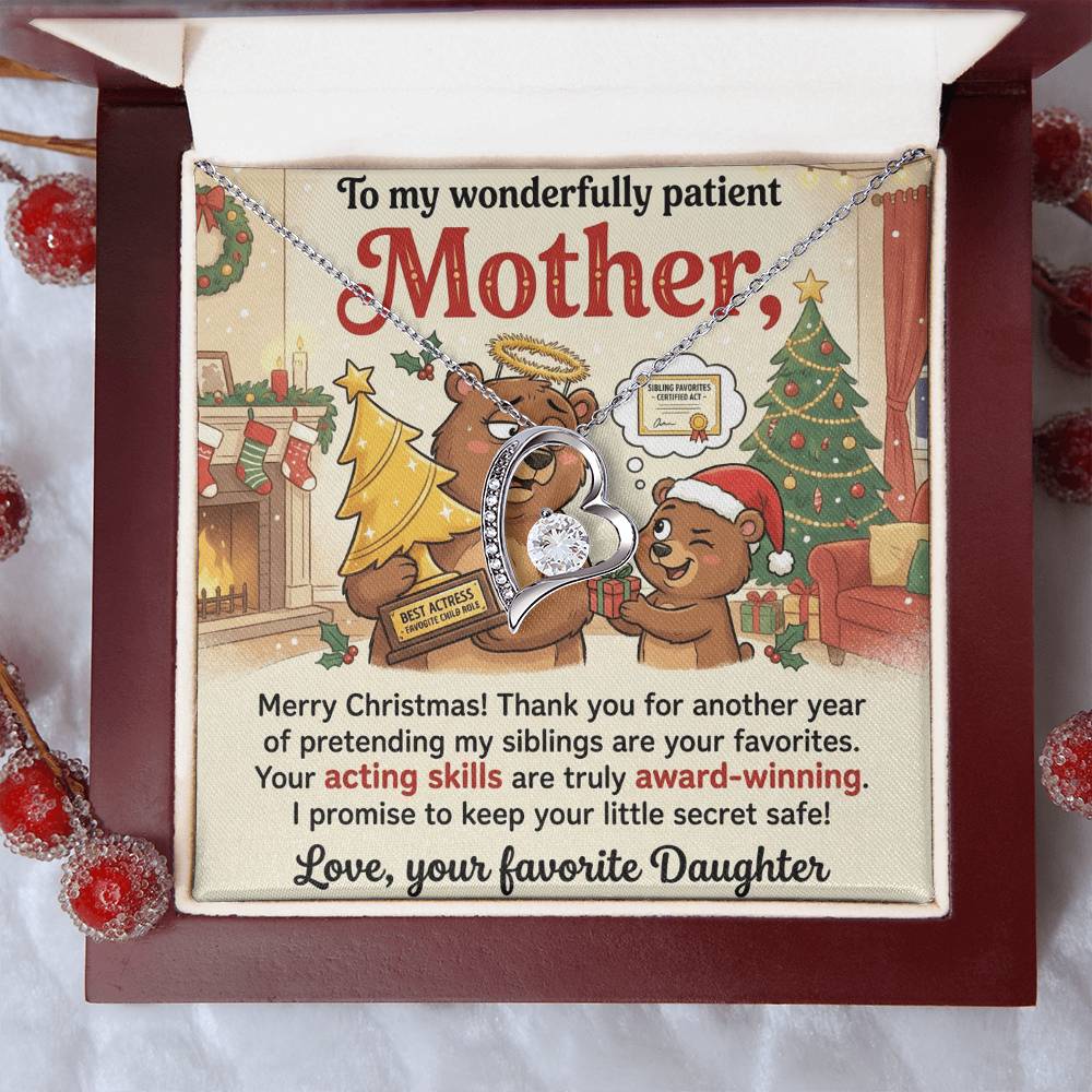 To My Mother Necklace From Daughter, Funny Christmas Gift for Mom, Mother's Day Gift, Love Knot Necklace-LKN88983