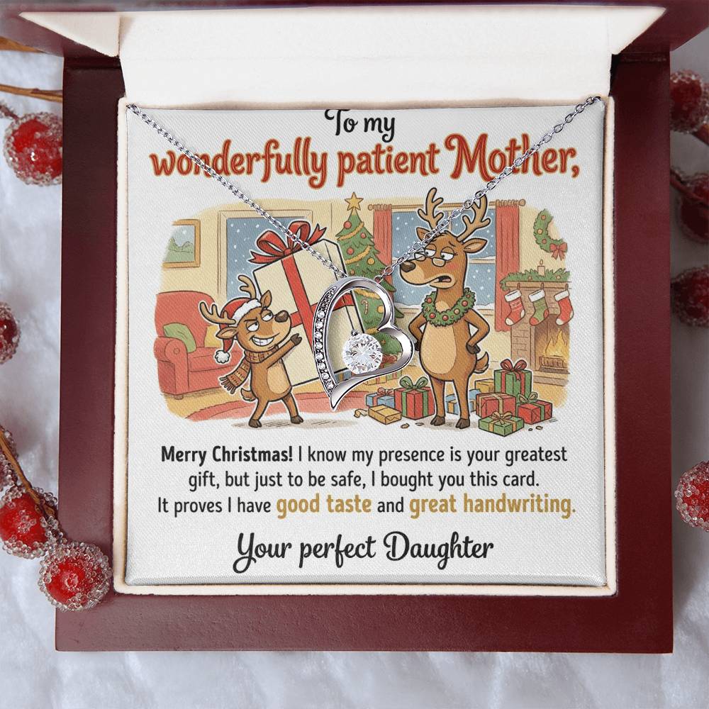 To My Mother Necklace From Daughter, Funny Christmas Gift For Mom, Holiday Present From Daughter, Love Knot Necklace-LKN96499