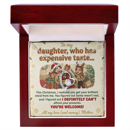 To My Daughter Necklace From Mother, Funny Christmas Gift For Daughter From Mom, Birthday Gift - Forever Love Necklace-FLN74071