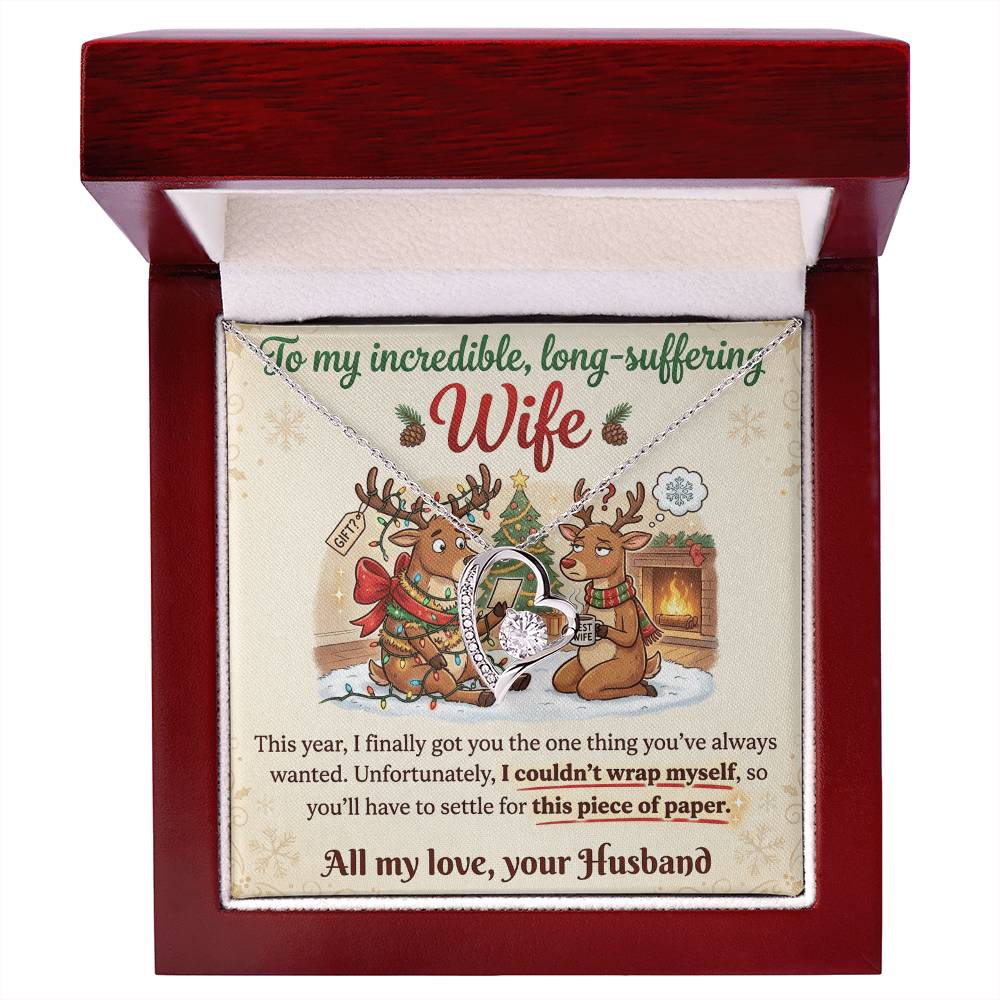 To My Wife Necklace From Husband, Funny Christmas Gift For Her, Romantic Anniversary Present, Love Knot Necklace-LKN58630