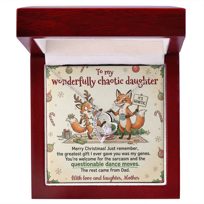 To My Daughter Necklace From Mother, Funny Christmas Gift for Daughter, Daughter Christmas Present, Love Knot Necklace-LKN63275