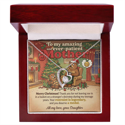 To My Mother Necklace From Daughter, Funny Christmas Gift For Mom, Mom Birthday Gift Idea - Love Knot Necklace-LKN21893