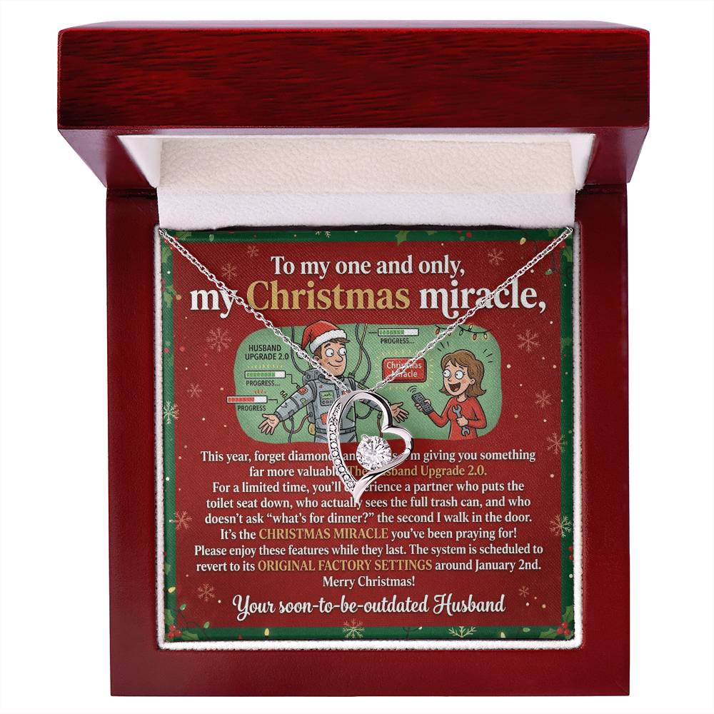 To My Wife Necklace From Husband, Funny Christmas Gift, Holiday Present for My One and Only, Christmas Miracle - Love Knot Necklace-LKN96385