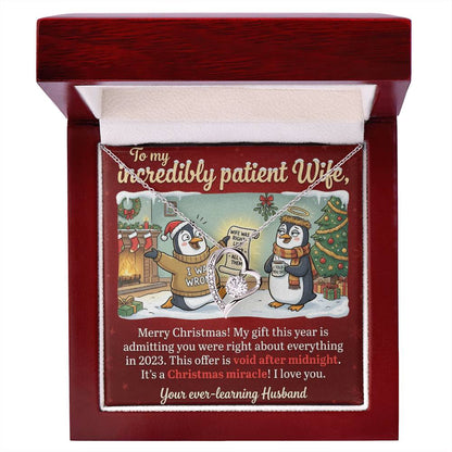 To My Wife Necklace From Husband, Funny Christmas Gift, Admitting You Were Right Xmas Present for Her, Love Knot Necklace-LKN65688