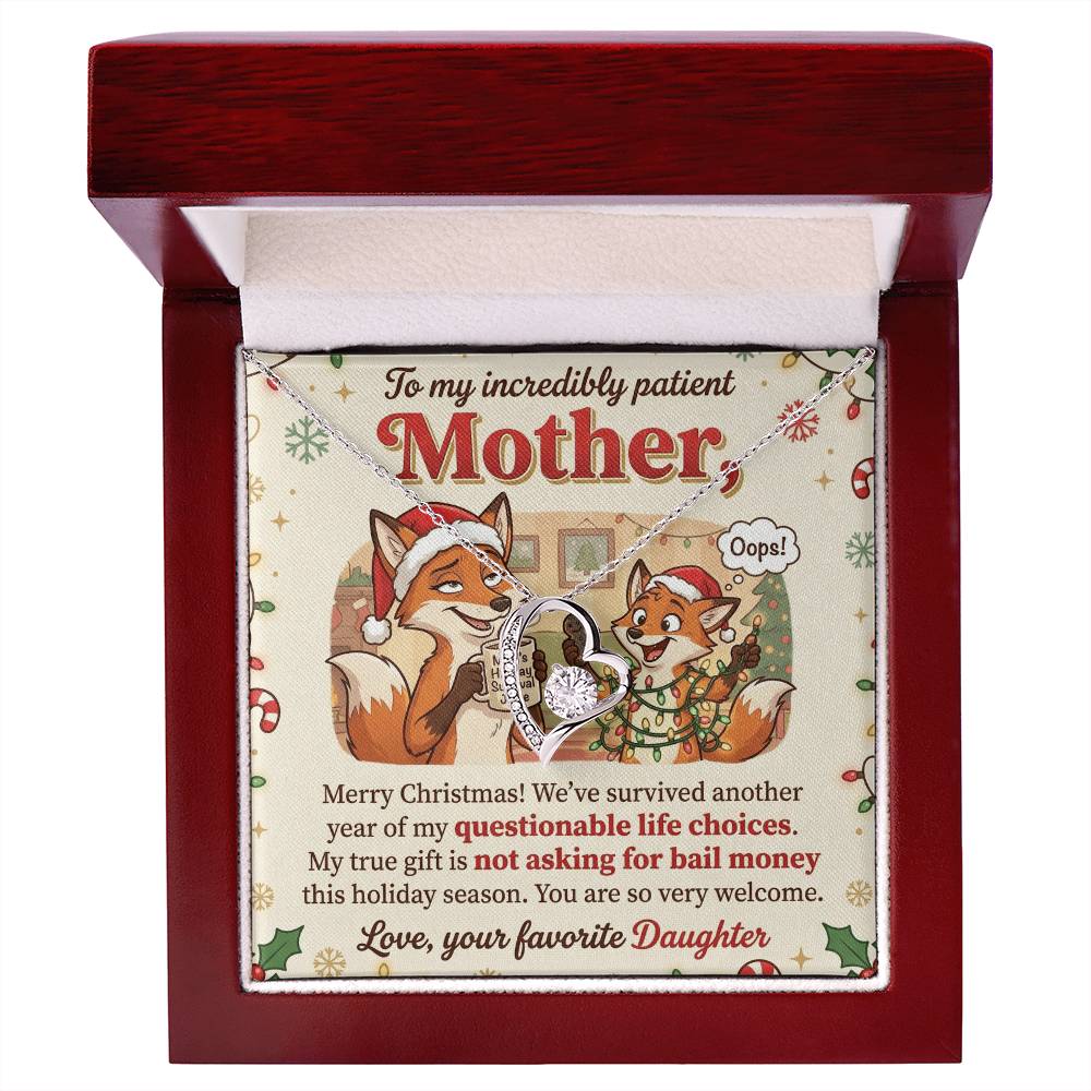 To My Mother Necklace From Daughter, Funny Christmas Gift For Mom, Holiday Present, Mother Daughter Gift - Love Knot Necklace-LKN49035