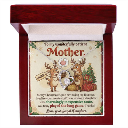 To My Mother Necklace From Daughter, Funny Christmas Gift, Mom Gift for Christmas, Merry Christmas Mom - Love Knot Necklace-LKN61313