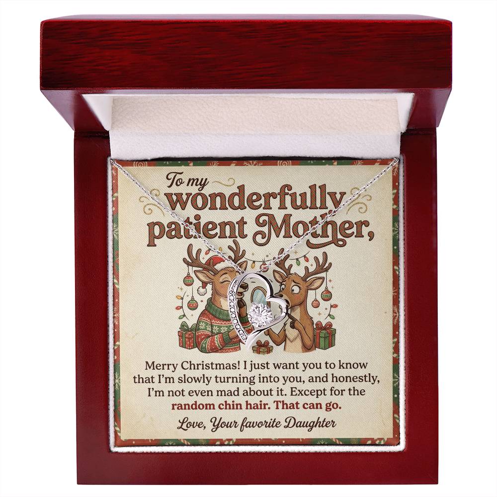 To My Mother Necklace From Daughter, Funny Christmas Gift For Mom, Holiday Gift, Turning Into You Quote, Love Knot Necklace-LKN60637