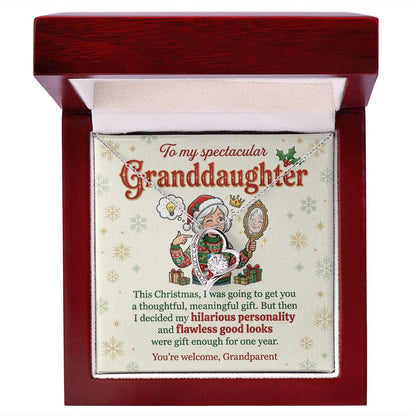 To My Granddaughter Necklace From Grandparent, Christmas Gift, Birthday Present For Her, My Greatest Pride Gift - Love Knot Necklace-LKN63044