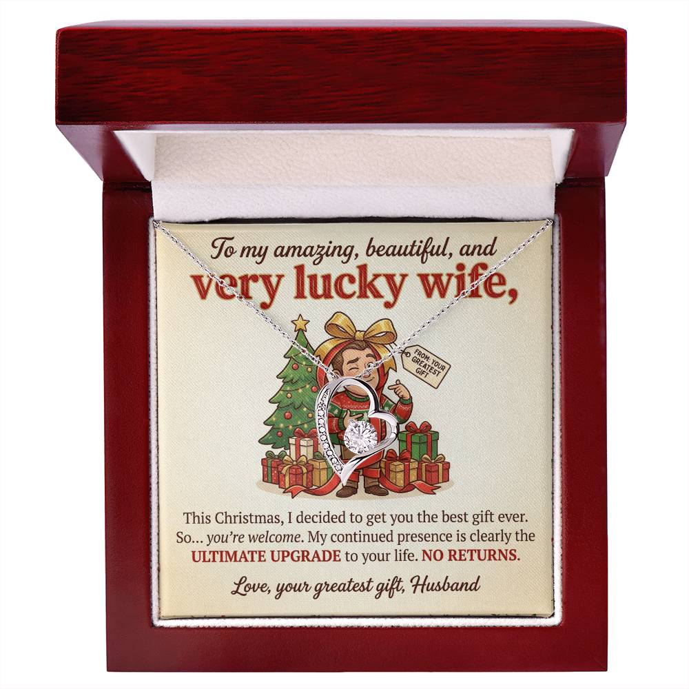 To My Wife Necklace From Husband - Funny Christmas Gift For Wife, Humorous Holiday Gift - Love Knot Necklace-LKN57418
