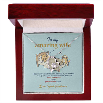 To My Wife Necklace From Husband, Happy Anniversary Gift, Funny Marriage Gift For Wife - Love Knot Necklace-LKN51197