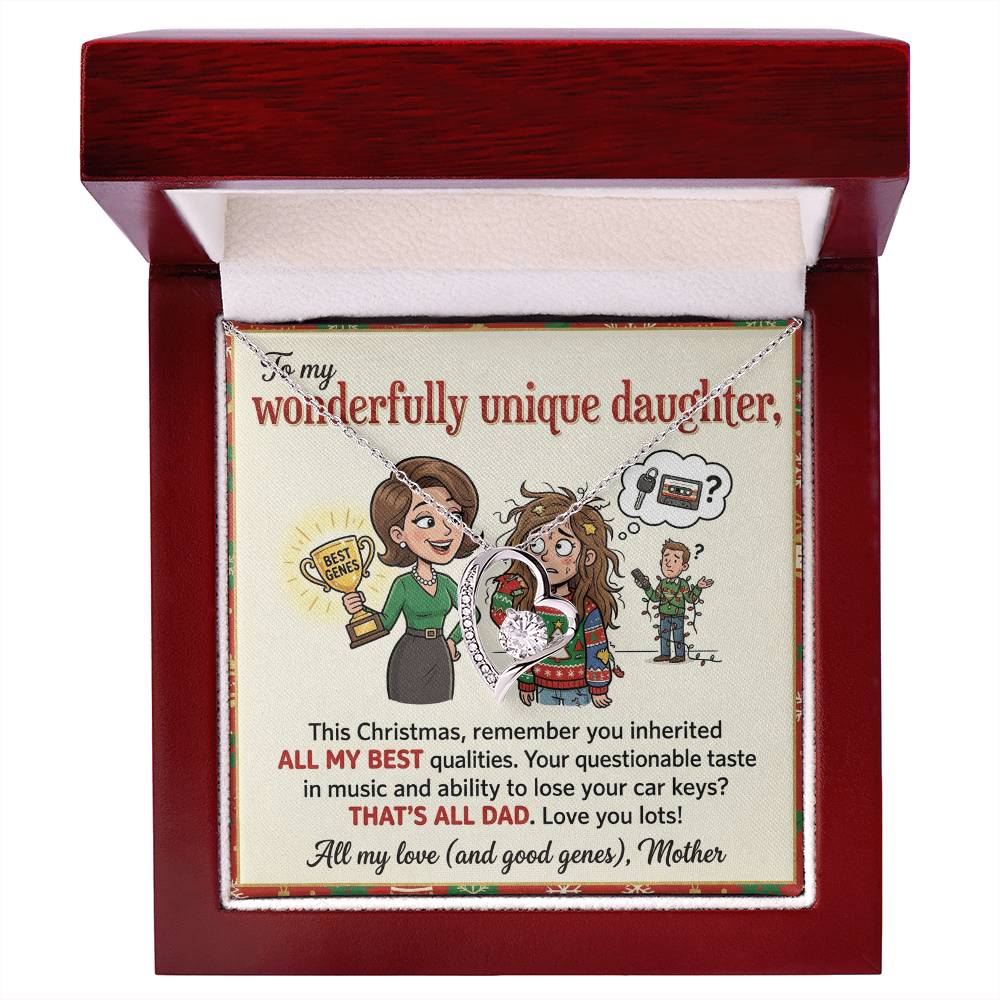 To My Daughter Necklace From Mother, Funny Christmas Gift, Birthday Gift For Daughter, Mother Daughter Gift - Love Knot Necklace-LKN73614